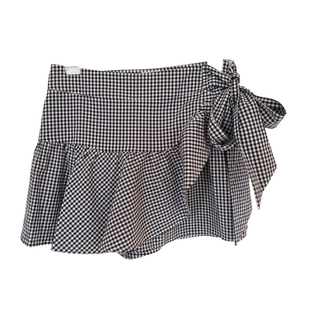 Francesca’s White & Black Gingham Skort Women’s Size Small NWOT